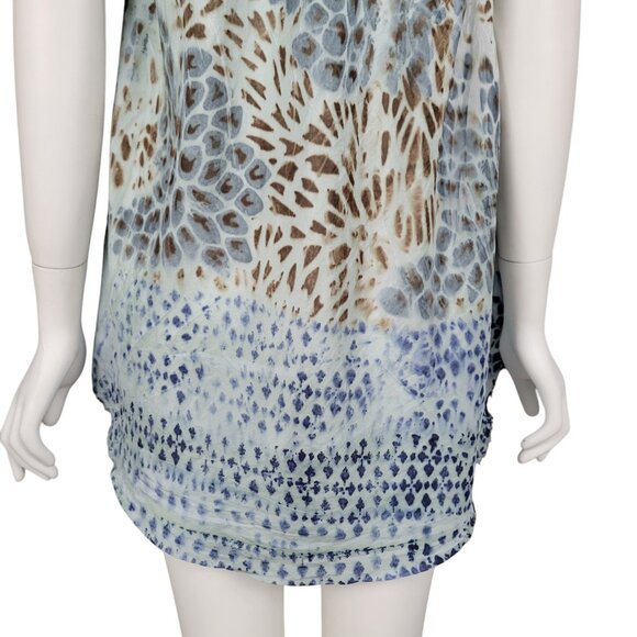 MARIKA CHARLES MA+CH Women Silk Top Abstract Print Sheer Flowy Sleeveless *READ* - Picture 7 of 8